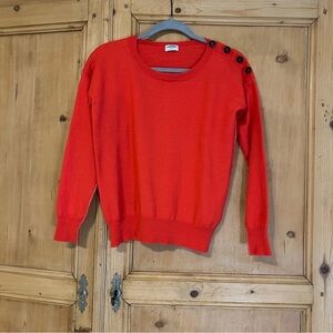 Wallace Women’s Merino Wool Sweater with Button Accent Size M